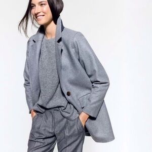 J.CREW MELTON WOOL by Manifattura di Carmignano Italy GREY BOYFRIEND COAT sz.00
